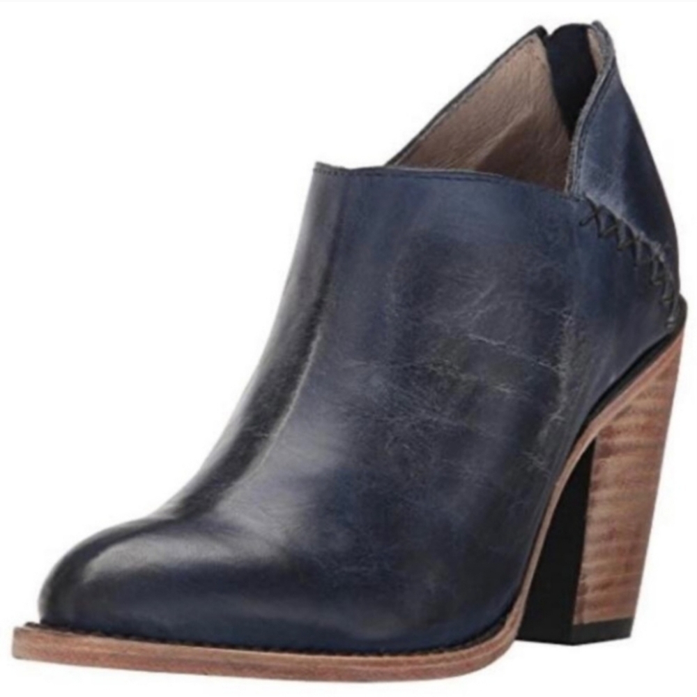 NEW Freebird by Steven Womens Distressed Leather Steel Heels boots shoes